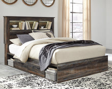 Load image into Gallery viewer, Drystan Queen Bookcase Bed with 2 Storage Drawers image
