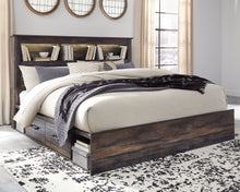Load image into Gallery viewer, Drystan King Bookcase Bed with 2 Storage Drawers
