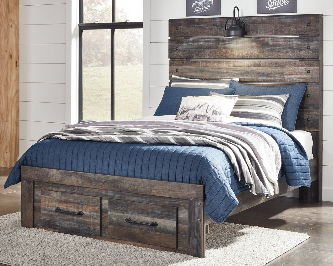 Drystan Full Panel Bed with 2 Storage Drawers image