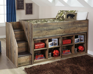 Trinell Twin Loft Bed with 2 Bookcases image
