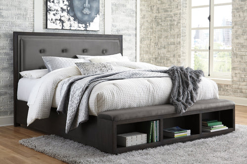 Hyndell Queen Upholstered Panel Bed with Storage image