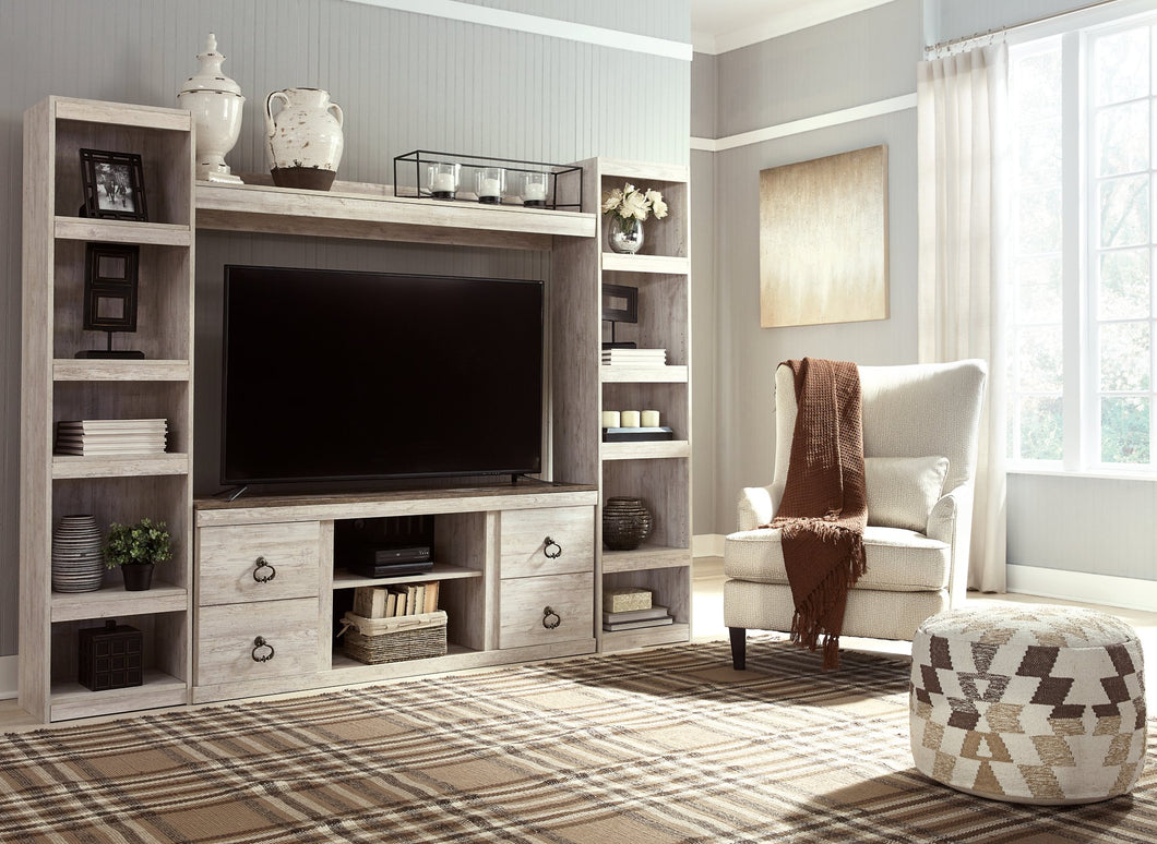 Willowton 4-Piece Entertainment Center with Electric Fireplace image